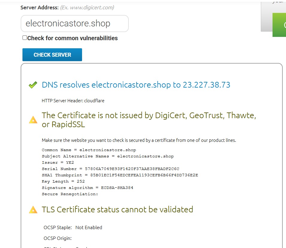 SSL CERTIFICATE VERIFICATION