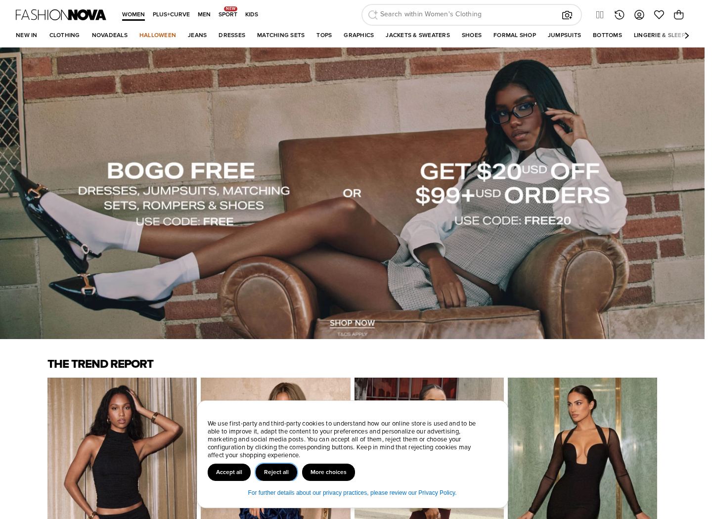 Fashion Nova Shopify storefront preview